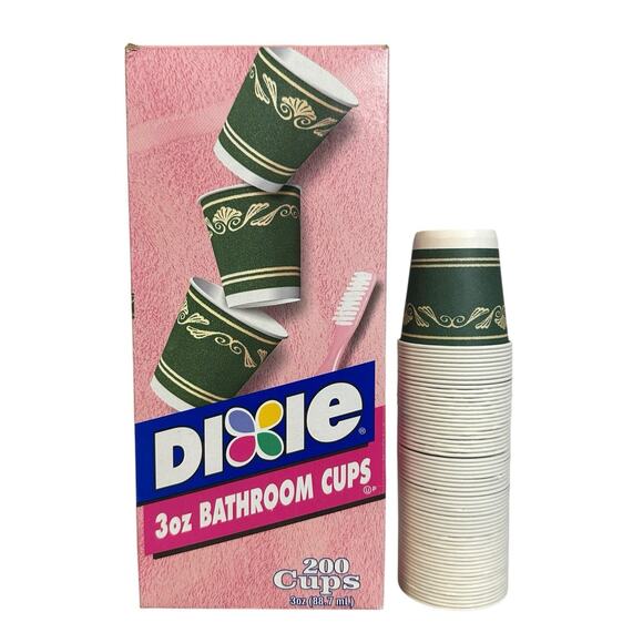 Dixie Bathroom Cups 3 oz Paper Cups Neoclassical Designs 64 count Vintage - Picture 1 of 9